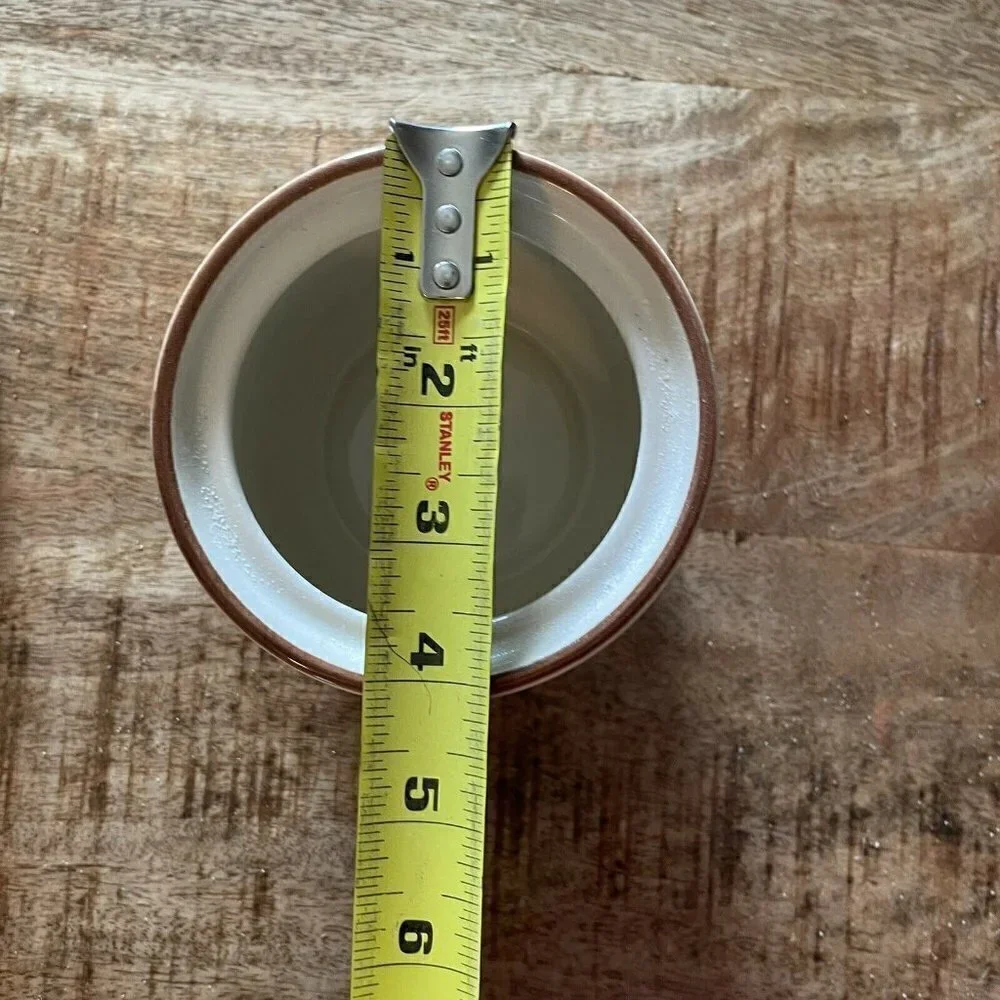 Ceramic Beige & Brow Sugar Dish w/ Lid. Stoneware